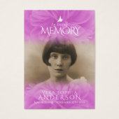 Funeral in loving memory rose prayer / poem card (Front)