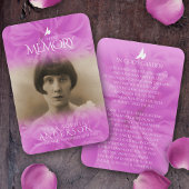 Funeral in loving memory rose prayer / poem card