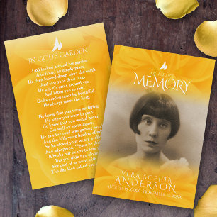 Funeral in loving memory rose prayer poem yellow