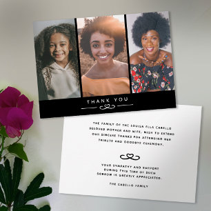 Funeral in our hearts black photos thank you card