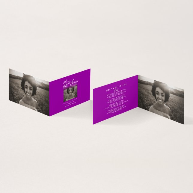 Funeral in our hearts forever mauve poem card (Inside and Outside)
