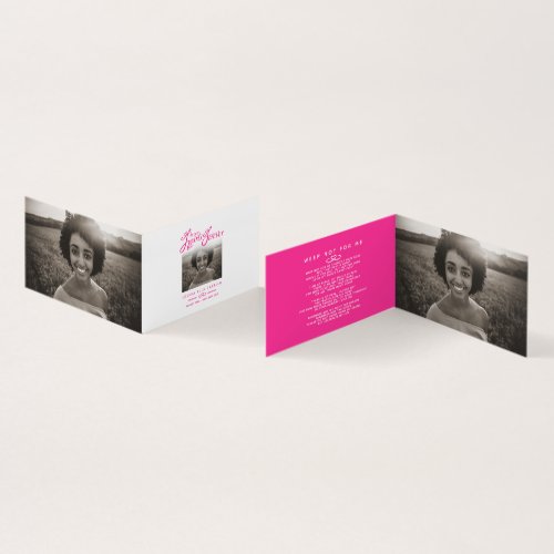 Funeral in our hearts forever pink poem card