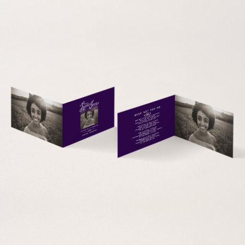 Funeral in our hearts forever purple poem card
