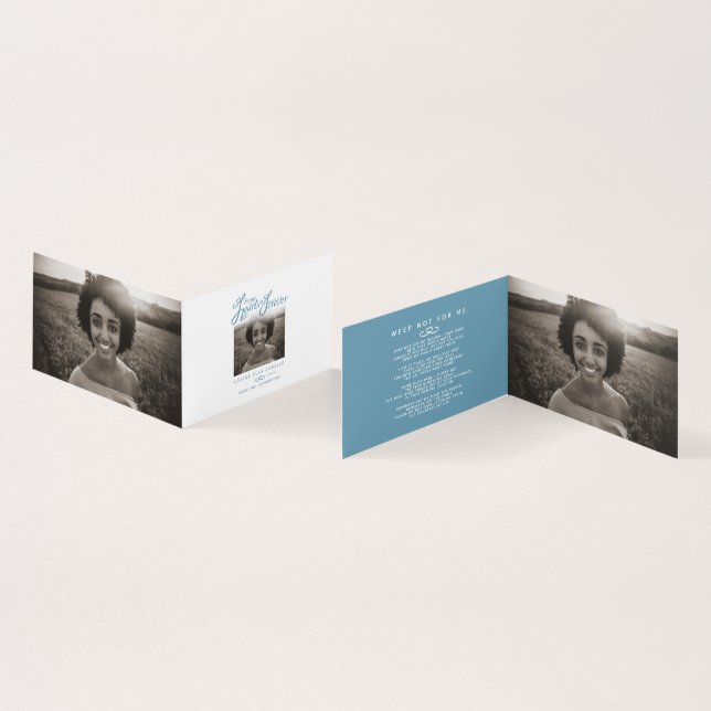 Funeral in our hearts forever white poem card (Inside and Outside)