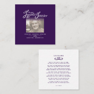 Funeral in our hearts poem leisure purple note card
