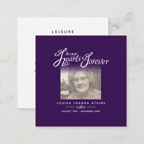 Funeral in our hearts poem leisure purple note card