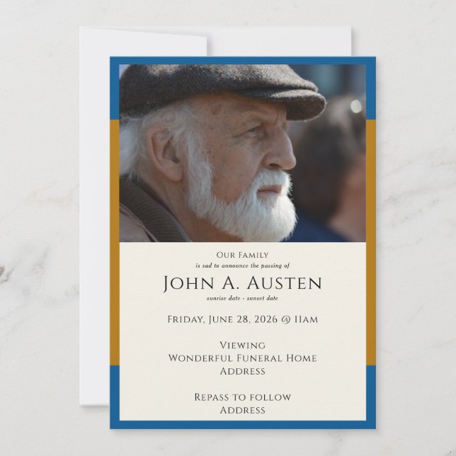 Funeral Invitation Card – Celebration of Life (Front)