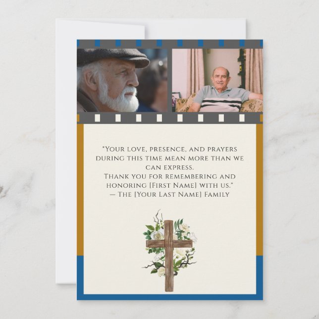 Funeral Invitation Card – Celebration of Life (Back)