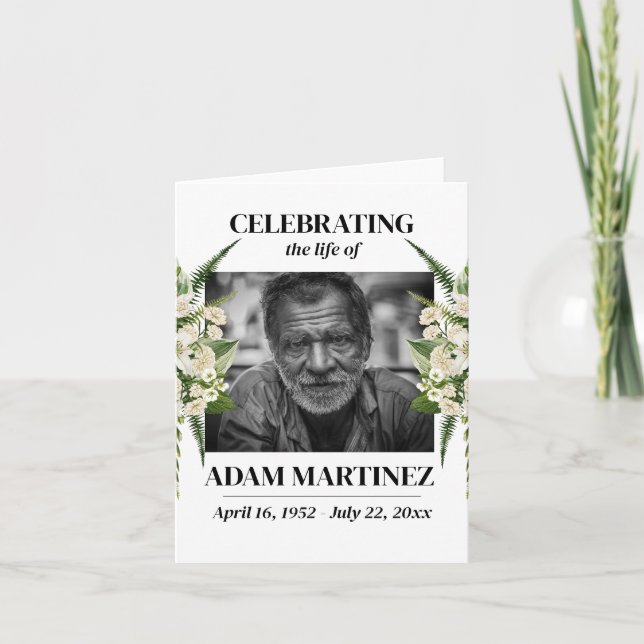 Funeral Invitation Celebration Of Life Floral (Front)