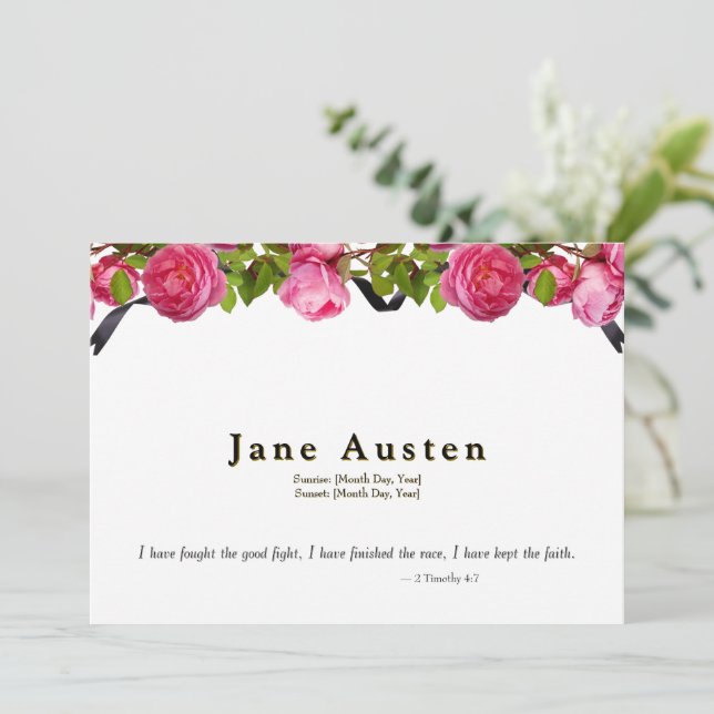 Funeral Invitation - Editable  (Standing Front)