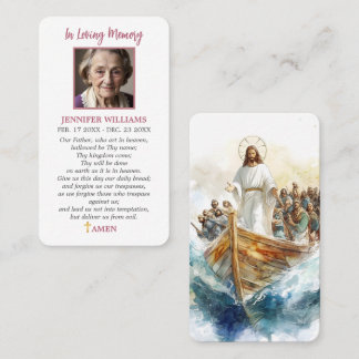 Funeral Jesus prayer card Religious Jesus on boat