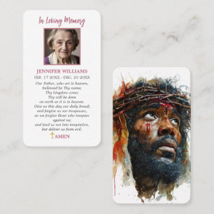 Funeral Jesus Prayer Card The Lord's Prayer