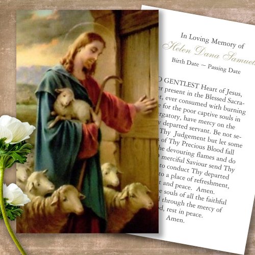 Funeral Jesus Time of Loss Prayer Sympathy Cards