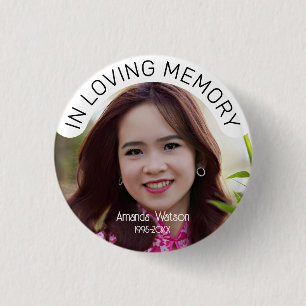 Funeral Keepsake Photo Memorial Tribute Button