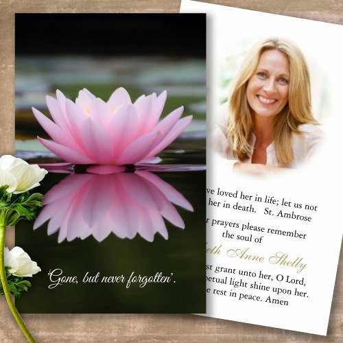 Funeral Lily Pond Memorial Prayer Sympathy Cards