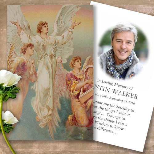 Funeral Loss Angels Memorial Prayer Sympathy Cards