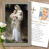 Funeral Loss Blessed Mother Prayer Sympathy Cards