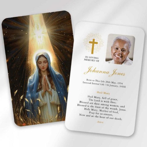 Funeral Loss Hail Mary Prayer Sympathy Card