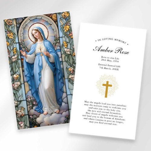 Funeral Loss Hail Mary Prayer Sympathy Card