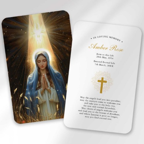 Funeral Loss Hail Mary Prayer Sympathy Card