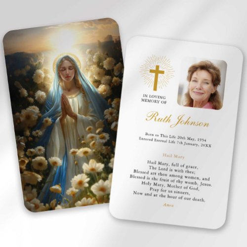 Funeral Loss Hail Mary Prayer Sympathy Card