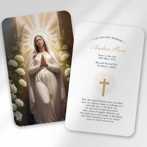 Funeral Loss Hail Mary Prayer Sympathy Card