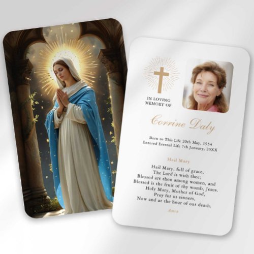 Funeral Loss Hail Mary Prayer Sympathy Card