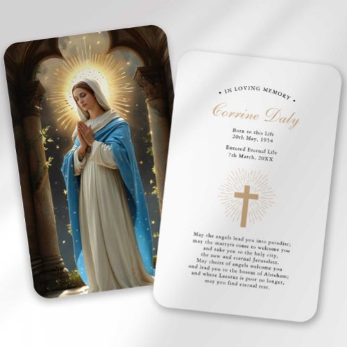 Funeral Loss Hail Mary Prayer Sympathy Card