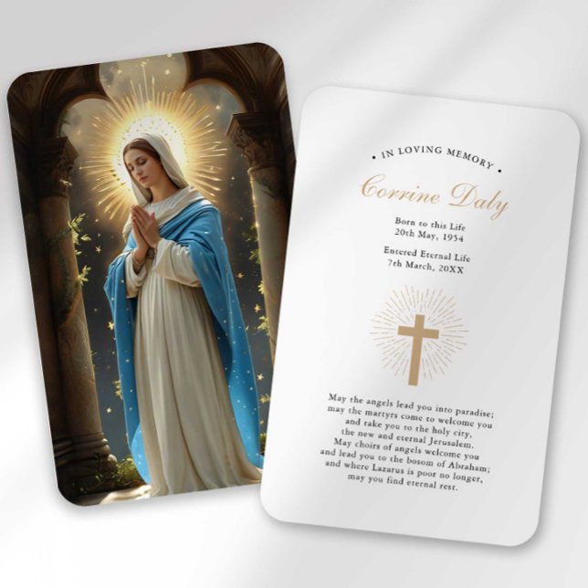 Funeral Loss Hail Mary Prayer Sympathy Card (Creator Uploaded)