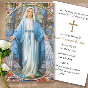 Funeral Loss Hail Mary Prayer Sympathy Cards