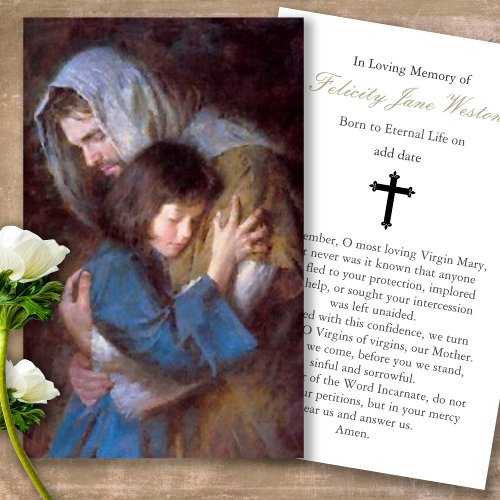 Funeral Loss Jesus Hugs Prayer Sympathy Cards