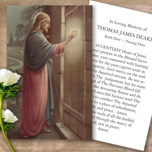 Funeral Loss Jesus Knocks Prayer Sympathy Cards