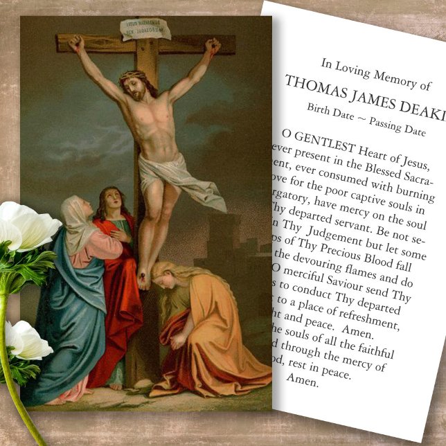 Funeral Loss Jesus Memorial Prayer Sympathy Cards (catholic, religious, celebration of life, in loving memory of, prayer cards for bereavement)