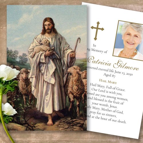 Funeral Loss Jesus Shepherd Prayer Sympathy Cards
