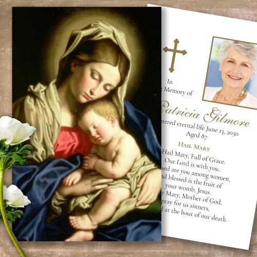 Funeral Loss Madonna  Child Prayer Sympathy Cards