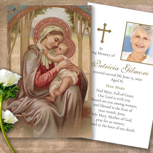 Funeral Loss Mother Mary Prayer Sympathy Cards