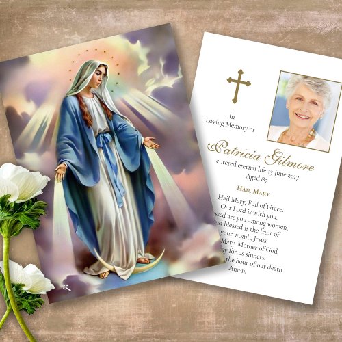 Funeral Loss Radiant Mary Prayer Sympathy Cards