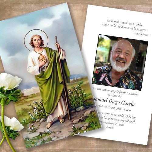 Funeral Loss St Jude Spanish Prayer Sympathy Cards