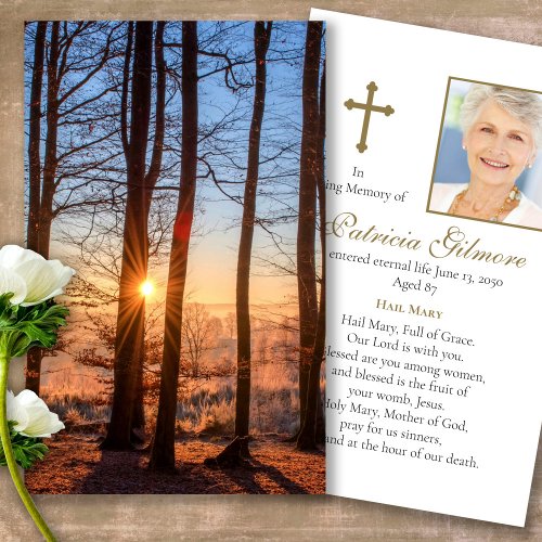 Funeral Loss Suns Rays Prayer Sympathy Cards