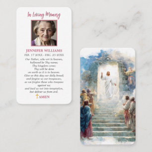 Funeral Loss Sympathy Prayer Card Jesus in Heaven