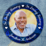 Funeral Loving Memory Photo Blue Marble Memorial Button<br><div class="desc">Honor your loved one with a custom photo memorial funeral button. This unique memorial keepsake funeral button is the perfect gift for yourself, family or friends to pay tribute to your loved one. We hope your memorial button will bring you peace, joy and happy memories. Quote "In Loving Memory". Customize...</div>