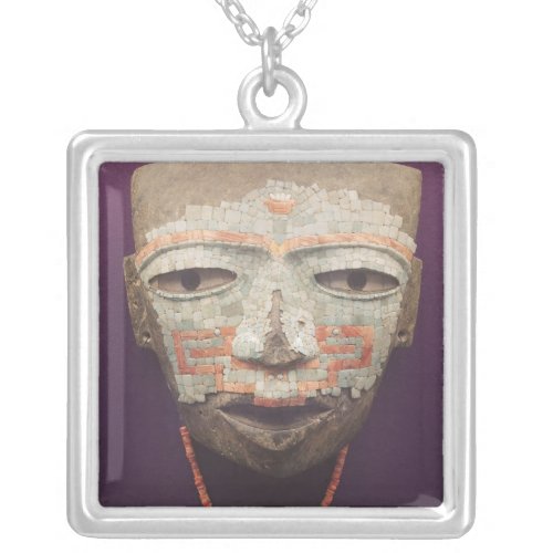 Funeral mask from Teotihuacan Silver Plated Necklace
