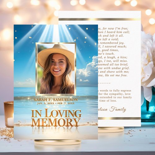 Funeral Mass Service Prayer Thank You Photo Beach