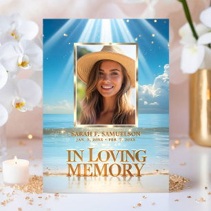 Funeral Mass Service Prayer Thank You Photo Beach Card