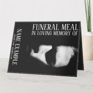 Funeral Meal Card - A sleeping face in half shadow