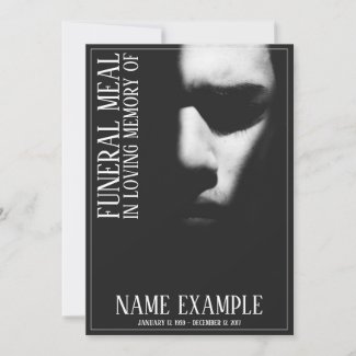 Funeral Meal Card - A sleeping face in half shadow