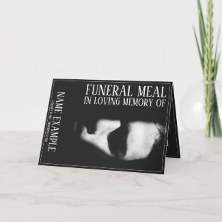 Funeral Meal Card - A sleeping face in half shadow