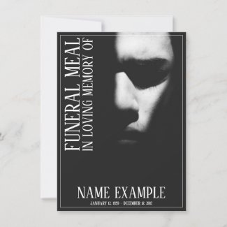 Funeral Meal Card - A sleeping face in half shadow