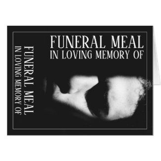 Funeral Meal Card - A sleeping face in half shadow