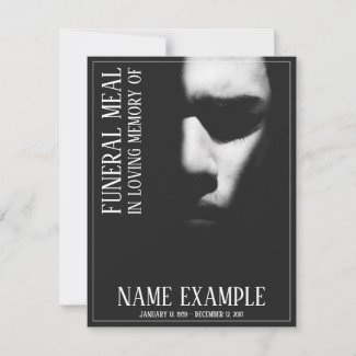 Funeral Meal Card - A sleeping face in half shadow